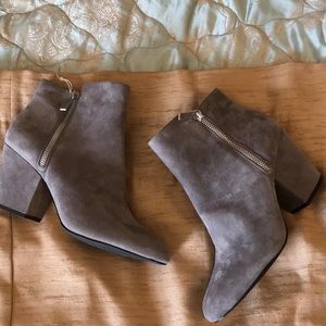 1 State Grey Leather Suede Ankle Boots 11M